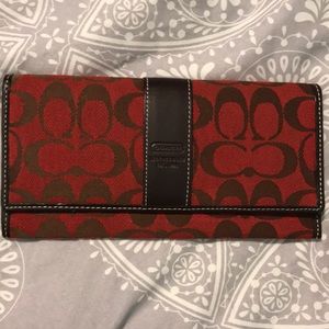 Coach Red Long Wallet